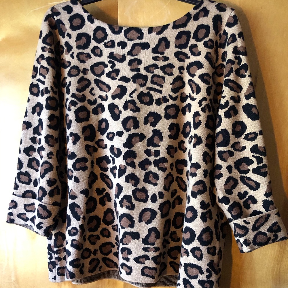 Tahari Cheetah Print Sweater